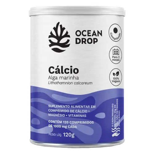Cálcio de Algas Marinhas 120 comprimidos Suplemento Alimentar - Ocean Drop