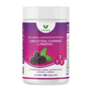 Cisteína + Vitaminas E Minerais Suplemento Alimentar 60 Cápsulas 650mg - Vital Natus