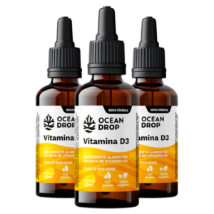 Vitamina D3 Suplemento Alimentar - Ocean Drop 3 unidades de 30ml cada.